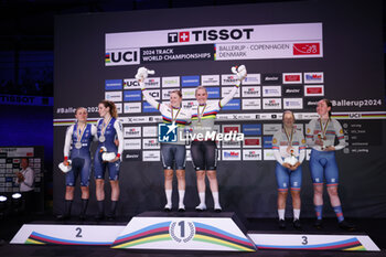 2024-10-19 - Tissot Track Cycling World Championship - Ballerup, Copenaghen, Women’s Madison Final - Dideriksen Amalie, Leth Julie, Denmark - Berteau Victorie, Borras Marion, Fracnce - Evans Neah, Archibald Katie, Great Britain - TISSOT 2024 TRACK WORLD CHAMPIONSHIPS - TRACK - CYCLING