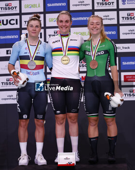 2024-10-20 - Tissot Track Cycling World Championship - Ballerup, Copenaghen, Den- 20 -10-2024 - Women’s Points Race - Leth Julie, Denmark - Lotte Kopecky, Belgium - Gillespie Lara, Ireland - TISSOT 2024 TRACK WORLD CHAMPIONSHIPS - TRACK - CYCLING