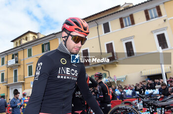2024-03-07 - Filippo Ganna (Ita - Team Ineos Grenadiers) at the start of stage 4 Arrone-Giulianova stage of the 59th Tirreno-Adriatico at the Arrone, Italy on March 7, 2024 - STAGE 4 - ARRONE-GIULIANOVA - TIRRENO - ADRIATICO - CYCLING