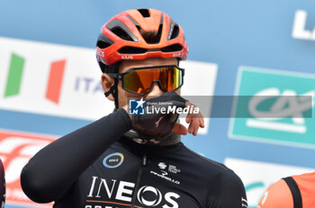 2024-03-07 - Filippo Ganna (Ita - Team Ineos Grenadiers) at the start of stage 4 Arrone-Giulianova of the 59th Tirreno-Adriatico at the Arrone, Italy on March 7, 2024 - STAGE 4 - ARRONE-GIULIANOVA - TIRRENO - ADRIATICO - CYCLING