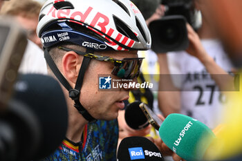 2024-06-29 - WOUT VAN AERT INTERVIEW AFTER THE FIRST STAGE OF THE TOUR DE FRANCE IN RIMINI - STAGE 1 - FINISH - TOUR DE FRANCE - CYCLING