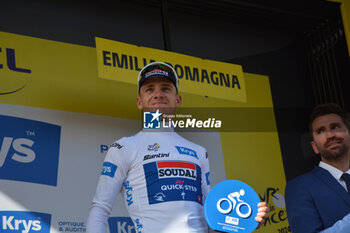 2024-06-30 - Remco Evenepoel (SOUDAL-QUICKSTEP) White Jersey after Stage 2 - STAGE 2 - FINISH - TOUR DE FRANCE - CYCLING