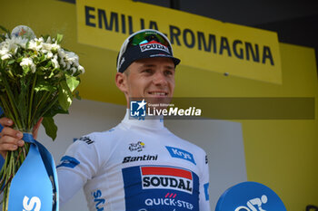 2024-06-30 - Remco Evenepoel (SOUDAL-QUICKSTEP) White Jersey after Stage 2 - STAGE 2 - FINISH - TOUR DE FRANCE - CYCLING