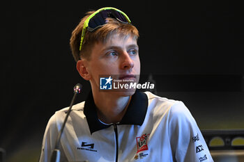 2024-06-27 - Tadej Pogačar during press conference before the Grand Depart of the tour de France 2024 at Palazzo Vecchio in Florence - TEAM PRESENTATION - TOUR DE FRANCE - CYCLING