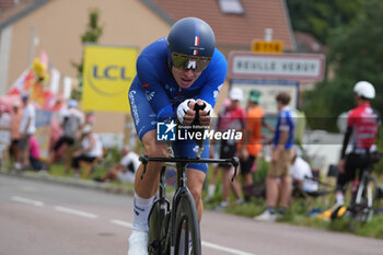 2024-07-05 - Romain Grégoire of Groupama-FDJ during the Tour de France 2024, Stage 7, Individual Time Trial, Nuits-Saint-Georges - Gevrey-Chambertin (25,3 Km) on 5 July 2024 in Gevrey-Chambertin, France - CYCLING - TOUR DE FRANCE 2024 - STAGE 7 - TOUR DE FRANCE - CYCLING