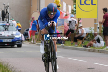 2024-07-05 - Romain Grégoire of Groupama-FDJ during the Tour de France 2024, Stage 7, Individual Time Trial, Nuits-Saint-Georges - Gevrey-Chambertin (25,3 Km) on 5 July 2024 in Gevrey-Chambertin, France - CYCLING - TOUR DE FRANCE 2024 - STAGE 7 - TOUR DE FRANCE - CYCLING