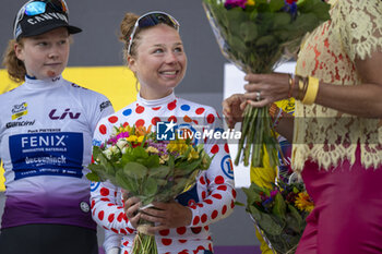 2024-08-18 - GHEKIERE Justine during the Tour de France Femmes avec Zwift 2024, Stage 8 cycling race, Le Grand-Bornand - Alpe d'Huez (149,9 Km) on August 18, 2024 in Alpe d'Huez, France - CYCLING - WOMEN'S TOUR DE FRANCE 2024 - STAGE 8 - TOUR DE FRANCE - CYCLING