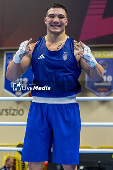 2024-03-06 - Lenzi Diego (Ita) during the Boxing Road to Paris 1st World Qualification Tournament, at E-Work Arena, Busto Arsizio, Italy on March 6, 2024 - BOXING ROAD TO PARIS - BOXING - CONTACT