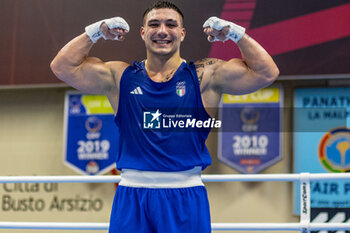 06/03/2024 - Lenzi Diego (Ita) during the Boxing Road to Paris 1st World Qualification Tournament, at E-Work Arena, Busto Arsizio, Italy on March 6, 2024 - BOXING ROAD TO PARIS - BOXE - CONTATTO