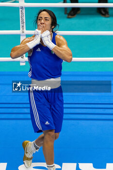 11/03/2024 - Mesiano Alessia (Ita) in blue during the Boxing Road to Paris 1st World Qualification Tournament, at E-Work Arena, Busto Arsizio, Italy on March 11, 2024 - BOXING ROAD TO PARIS - BOXE - CONTATTO