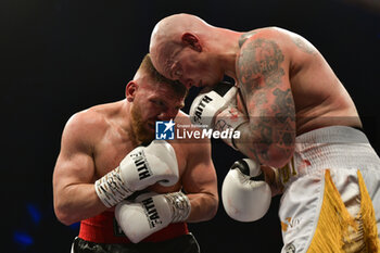 2024-04-19 - Giuseppe Claudio Squeo (ITA) vs Niklas Rasanen (FIN) during the boxing match of Cruiserweight IBF European Title on April 19, 2022 at PalaStudio Cinecitta World in Rome, Italy
 - IBF CRUISER EUROPEAN TITLE - SQUEO VS RASANEN - BOXING - CONTACT