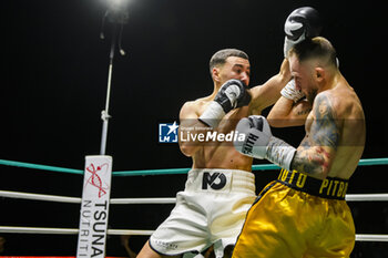 2024-07-05 - Salavatore Contino and Mohammed Obbadi during their boxing match valid for the Italian men's bantamweight title - TITOLO ITALIANO PESI GALLO - CONTINO VS OBBADI - BOXING - CONTACT