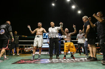 2024-07-05 - The verdict at the end of the boxing match valid for the Italian men's bantamweight title between Salvatore Contino and Mohammed Obbadi - TITOLO ITALIANO PESI GALLO - CONTINO VS OBBADI - BOXING - CONTACT