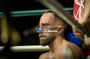 2024-07-05 - Salvatore Contino at the corner during the boxing match valid for the Italian men's bantamweight title against Mohammed Obbadi - TITOLO ITALIANO PESI GALLO - CONTINO VS OBBADI - BOXING - CONTACT