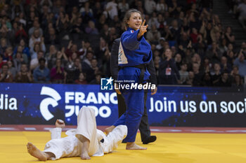 02/02/2024 - MOKDAR FAIZA (FRA) (PARIS SAINT GERMAIN JUDO 75) won against KLIMKAIT Jessica (CAN) in semi final women -57kg women category during the Paris Grand Slam 2024, IJF Judo event, 50th anniversary, on February 2, 2024 at Accor Arena in Paris, France - JUDO - PARIS GRAND SLAM 2024 - JUDO - CONTATTO