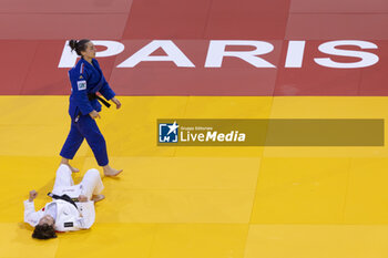 2024-02-02 - MOKDAR FAIZA (FRA) (PARIS SAINT GERMAIN JUDO 75) won the gold medal against DEGUCHI Christa (CAN) in -57kg women category during the Paris Grand Slam 2024, IJF Judo event, 50th anniversary, on February 2, 2024 at Accor Arena in Paris, France - JUDO - PARIS GRAND SLAM 2024 - JUDO - CONTACT