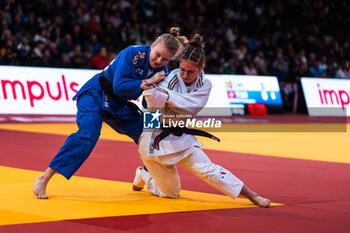 02/02/2024 - Pihla SALONEN (FIN) against Veronica TONIOLO (ITA), Round of 32 -57Kg, during the Paris Grand Slam 2024, IJF Judo event on February 2, 2024 at Accor Arena in Paris, France - JUDO - PARIS GRAND SLAM 2024 - JUDO - CONTATTO