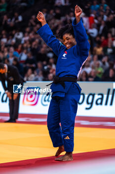 02/02/2024 - Sarah Leonie CYSIQUE celebrating the win, Bronze Women -57Kg, during the Paris Grand Slam 2024, IJF Judo event on February 2, 2024 at Accor Arena in Paris, France - JUDO - PARIS GRAND SLAM 2024 - JUDO - CONTATTO
