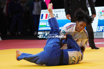 2024-02-02 - Sarah-Léonie Cysique of France against Shukurjon Aminova of Uzbekistan, Round 3 Women's -57 kg during the Paris Grand Slam 2024, IJF Judo event on February 2, 2024 at Accor Arena in Paris, France - JUDO - PARIS GRAND SLAM 2024 - JUDO - CONTACT