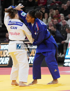 2024-02-03 - Melkia Auchecorne of France and Catherine Beauchemin-Pinard of Canada, Round 2 Women's -63 Kg during the Paris Grand Slam 2024, IJF Judo event on February 3, 2024 at Accor Arena in Paris, France - JUDO - PARIS GRAND SLAM 2024 - JUDO - CONTACT