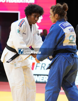 03/02/2024 - Marie-Eve Gahié of France and Fidan Ogel of Turkey, Round 2 Women's -70 Kg during the Paris Grand Slam 2024, IJF Judo event on February 3, 2024 at Accor Arena in Paris, France - JUDO - PARIS GRAND SLAM 2024 - JUDO - CONTATTO