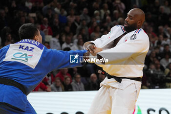 04/02/2024 - Teddy Riner of France against Galymzhan Krikbay of Kazakhstan, Round 2 Men's +100 Kg during the Paris Grand Slam 2024, IJF Judo event on February 4 2024 at Accor Arena in Paris, France - JUDO - PARIS GRAND SLAM 2024 - JUDO - CONTATTO