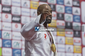 2024-02-04 - Teddy RINER (FRA) won the Gold medal in men final +100kg category medal ceremony during the Paris Grand Slam 2024, IJF Judo event, 50th anniversary, on February 4, 2024 at Accor Arena in Paris, France - JUDO - PARIS GRAND SLAM 2024 - JUDO - CONTACT