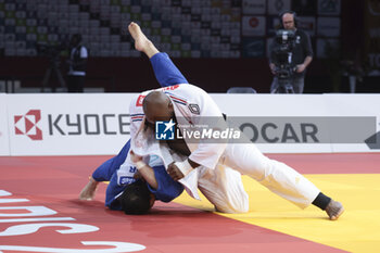 2024-02-04 - Teddy Riner of France (white) fights against Minjong Kim of South Korea (blue) during the Men's +100kg Final of the Paris Grand Slam 2024, an IJF Judo event on February 4, 2024 at Accor Arena in Paris, France - JUDO - PARIS GRAND SLAM 2024 - JUDO - CONTACT