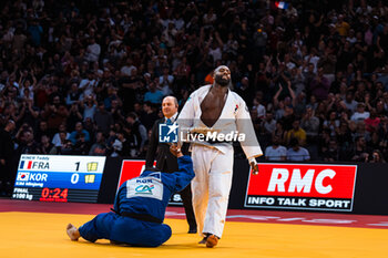 04/02/2024 - Teddy RINER (FRA) won the gold medal against Minjong KIM (KOR) in Men's Final +100Kg, during the Paris Grand Slam 2024, IJF Judo event on February 4, 2024 at Accor Arena in Paris, France - JUDO - PARIS GRAND SLAM 2024 - JUDO - CONTATTO