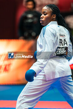 2024-01-28 - Thalya SOMBE of France, Female Kumite -68 Kg Final, during the Paris Open Karate 2024, 2024 Karate 1-Premier League Paris on January 26, 2024 at Pierre de Coubertin stadium in Paris, France - KARATE - PARIS OPEN KARATE 2024 - KARATE - CONTACT