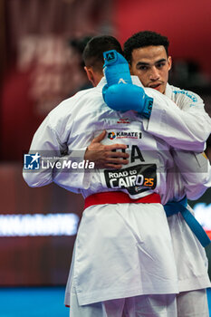 2024-01-28 - Said OUBAYA of Marocco and Luca MARESCA of Italy, Male Kumite -67kg Final, during the Paris Open Karate 2024, 2024 Karate 1-Premier League Paris on January 26, 2024 at Pierre de Coubertin stadium in Paris, France - KARATE - PARIS OPEN KARATE 2024 - KARATE - CONTACT