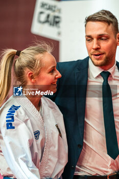 28/01/2024 - Mia BITSCH of Germany, Female Kumite -55 Kg Final, during the Paris Open Karate 2024, 2024 Karate 1-Premier League Paris on January 26, 2024 at Pierre de Coubertin stadium in Paris, France - KARATE - PARIS OPEN KARATE 2024 - KARATE - CONTATTO