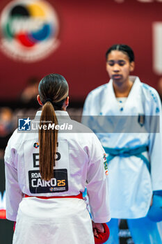 2024-01-28 - Maria TORRES GARCIA of Spain and Rochelle WALTERS of England, Female Kumite +68 Kg Final, during the Paris Open Karate 2024, 2024 Karate 1-Premier League Paris on January 26, 2024 at Pierre de Coubertin stadium in Paris, France - KARATE - PARIS OPEN KARATE 2024 - KARATE - CONTACT