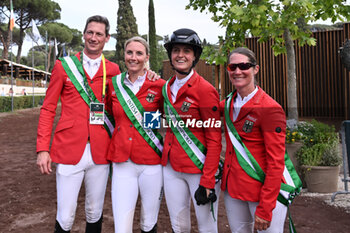 2024-05-24 - Daniel Deusser, Jana Wargers, Kendra Claricia Brinkop and Jorne Sprehe during CSIO5* Nations Cup - 1.60m, NATIONS CUP INTESA SANPAOLO, 24 May 2024 at the Piazza di Siena in Rome, Italy. - PIAZZA DI SIENA - 91° CSIO ROMA 2024 - INTERNATIONALS - EQUESTRIAN