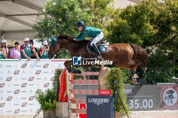 2024-08-31 - Kile Timm on Candar Mail, of the third place team Rome Gladiator, during the first round of the Longines Global Champions League - RIDING LONGINES GLOBAL CHAMPIONS LEAGUE ROME 2024 - INTERNATIONALS - EQUESTRIAN