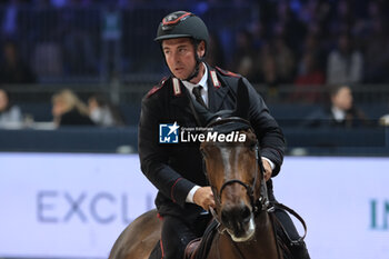 09/11/2024 - Emanuele Gaudiano riding Nikolaj De Music in action during International Winning Round CSI5*- W Trophy n.5 presented by Crivelli at Jumping Verona, Pala Fimauto on November 9, 2024, Verona, Italy. - CSI5*- W PREMIO N.5 PRESENTED BY CRIVELLI WINNING ROUND CATEGORY - INTERNAZIONALI - EQUITAZIONE