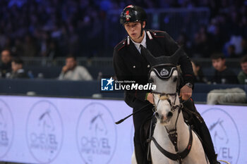 09/11/2024 - Giacomo Casadei riding Corradiena van Klein Asdonkz in action during International Winning Round CSI5*- W Trophy n.5 presented by Crivelli at Jumping Verona, Pala Fimauto on November 9, 2024, Verona, Italy. - CSI5*- W PREMIO N.5 PRESENTED BY CRIVELLI WINNING ROUND CATEGORY - INTERNAZIONALI - EQUITAZIONE