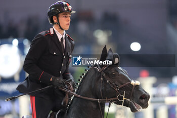 10/11/2024 - Giacomo Casadei riding Marbella du Chabli in action during CSI5*- W Longines FEI Jumping World Cup 2024 Gran Prix presented by KASK, at Pala Fimauto on November 10, 2024, Verona, Italy. - CSI5*-W LONGINES FEI WORLD CUP™ PRESENTED BY KASK GRAN PRIX - INTERNAZIONALI - EQUITAZIONE