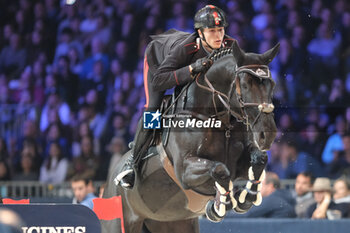 10/11/2024 - Giacomo Casadei riding Marbella du Chabli in action during CSI5*- W Longines FEI Jumping World Cup 2024 Gran Prix presented by KASK, at Pala Fimauto on November 10, 2024, Verona, Italy. - CSI5*-W LONGINES FEI WORLD CUP™ PRESENTED BY KASK GRAN PRIX - INTERNAZIONALI - EQUITAZIONE