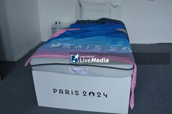 2024-07-25 - Olympics Village Athlete Apartment with cardboard bed - OLYMPIC VILLAGE - OLYMPIC GAMES PARIS 2024 - OLYMPIC GAMES