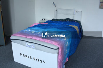 2024-07-25 - olympics Village Athlete Apartment with cardboard bed - OLYMPIC VILLAGE - OLYMPIC GAMES PARIS 2024 - OLYMPIC GAMES