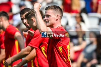 2024-07-24 - GOMEZ Sergio of Spain celebrates his goal during the football match between Uzbekistan and Spain, Olympic Games Paris 2024 on 24 July 2024 at Parc des Princes stadium in Paris, France - OLYMPIC GAMES PARIS 2024 - 24/07 - OLYMPIC GAMES PARIS 2024 - OLYMPIC GAMES