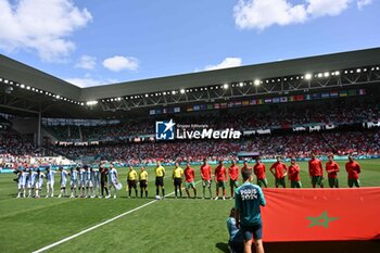 2024-07-24 - Teams during the Football, Men's Group B, between Argentina and Morocco during the Olympic Games Paris 2024 on 24 July 2024 at Geoffroy-Guichard Stadium in Saint-Etienne, France - OLYMPIC GAMES PARIS 2024 - 24/07 - OLYMPIC GAMES PARIS 2024 - OLYMPIC GAMES