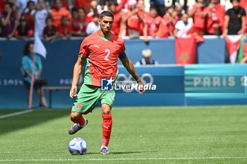 2024-07-24 - Achraf Hakimi of Morocco during the Football, Men's Group B, between Argentina and Morocco during the Olympic Games Paris 2024 on 24 July 2024 at Geoffroy-Guichard Stadium in Saint-Etienne, France - OLYMPIC GAMES PARIS 2024 - 24/07 - OLYMPIC GAMES PARIS 2024 - OLYMPIC GAMES