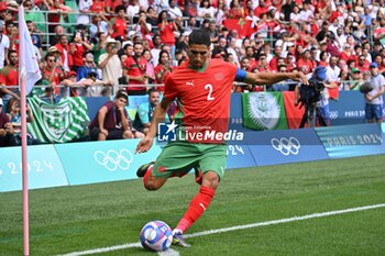 2024-07-24 - Achraf Hakimi of Morocco during the Football, Men's Group B, between Argentina and Morocco during the Olympic Games Paris 2024 on 24 July 2024 at Geoffroy-Guichard Stadium in Saint-Etienne, France - OLYMPIC GAMES PARIS 2024 - 24/07 - OLYMPIC GAMES PARIS 2024 - OLYMPIC GAMES