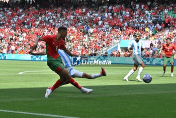 2024-07-24 - Bilal El Kannousse of Morocco during the Football, Men's Group B, between Argentina and Morocco during the Olympic Games Paris 2024 on 24 July 2024 at Geoffroy-Guichard Stadium in Saint-Etienne, France - OLYMPIC GAMES PARIS 2024 - 24/07 - OLYMPIC GAMES PARIS 2024 - OLYMPIC GAMES