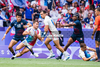 2024-07-24 - Antoine Dupont (France), Rugby Sevens, Men's Pool C between France and United States during the Olympic Games Paris 2024 on 24 July 2024 at Stade de France in Saint-Denis, France - OLYMPIC GAMES PARIS 2024 - 24/07 - OLYMPIC GAMES PARIS 2024 - OLYMPIC GAMES