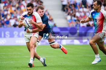 2024-07-24 - Rayan Rebbadj (France), Rugby Sevens, Men's Pool C between France and United States during the Olympic Games Paris 2024 on 24 July 2024 at Stade de France in Saint-Denis, France - OLYMPIC GAMES PARIS 2024 - 24/07 - OLYMPIC GAMES PARIS 2024 - OLYMPIC GAMES