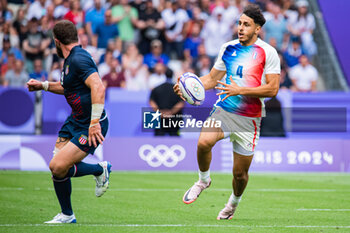 2024-07-24 - Theo Forner (France), Rugby Sevens, Men's Pool C between France and United States during the Olympic Games Paris 2024 on 24 July 2024 at Stade de France in Saint-Denis, France - OLYMPIC GAMES PARIS 2024 - 24/07 - OLYMPIC GAMES PARIS 2024 - OLYMPIC GAMES