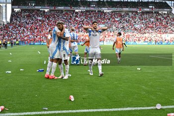 2024-07-24 - Cristian Medina (8) of Argentina celebrates a goal which was then cancelled by VAR during the Football, Men's Group B, between Argentina and Morocco during the Olympic Games Paris 2024 on 24 July 2024 at Geoffroy-Guichard Stadium in Saint-Etienne, France - OLYMPIC GAMES PARIS 2024 - 24/07 - OLYMPIC GAMES PARIS 2024 - OLYMPIC GAMES